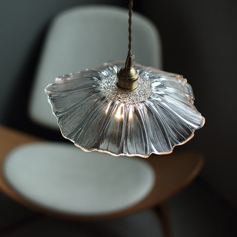 Flower Bedroom Pendant Lighting Fixture Glass Contemporary Ceiling Pendant Light
