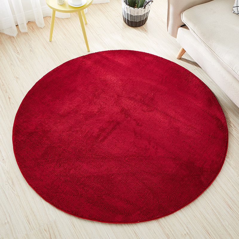 Ronde gewone shag tapijt polyester casual binnen tapijt niet-slip achterste ruggengiert tapijt voor woonkamer