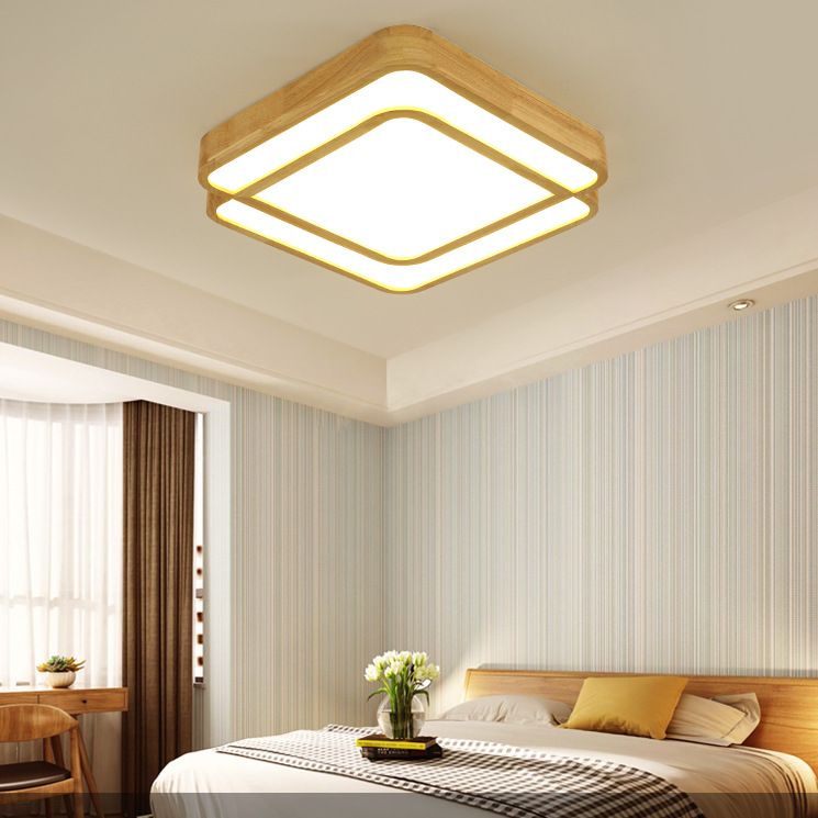 Square Semi Flush Chandelier Contemporary Acrylic Ceiling Mounted Fixture for Living Room