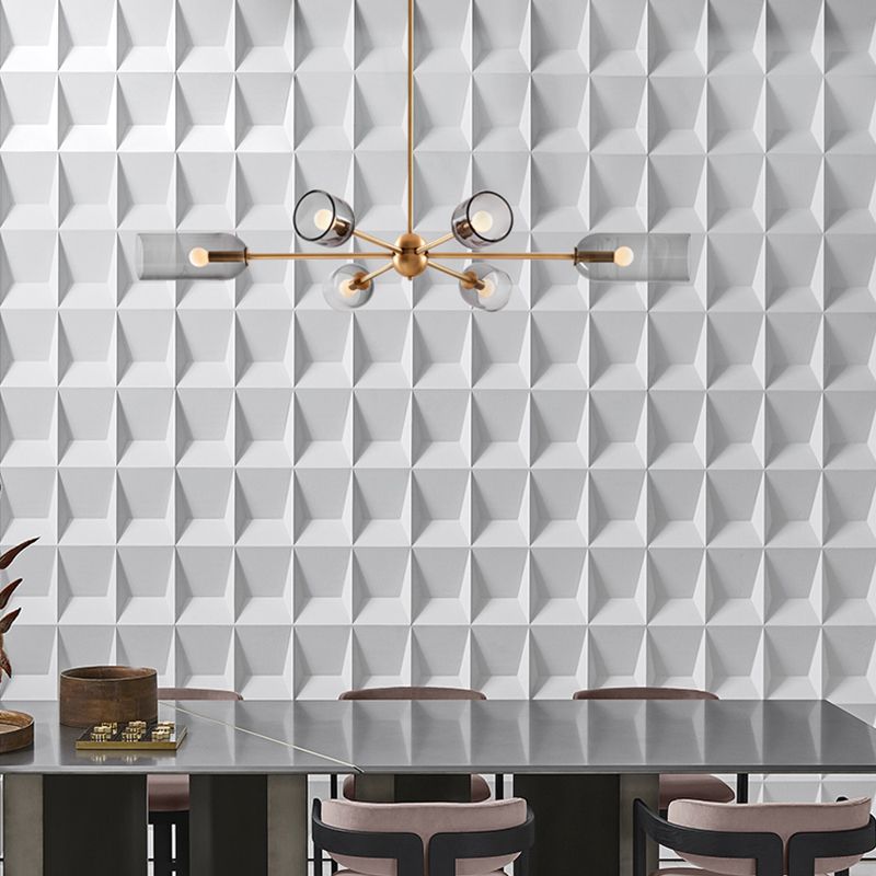 6 lichten metalen kroonluchter licht moderne stijl grijs glas verlichtingsarmaturen voor slaapkamer