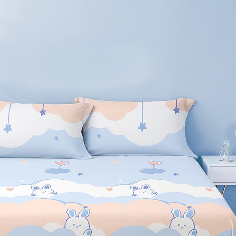 Fashionable Bed Sheet Cartoon Print Cotton Non-Pilling Breathable Sheet