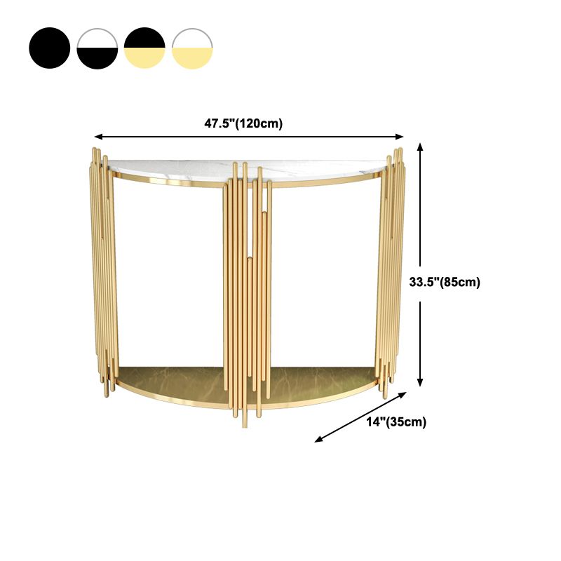 Glam Console Accent Table Antique Finish Sofa Console Table with 2 Shelves