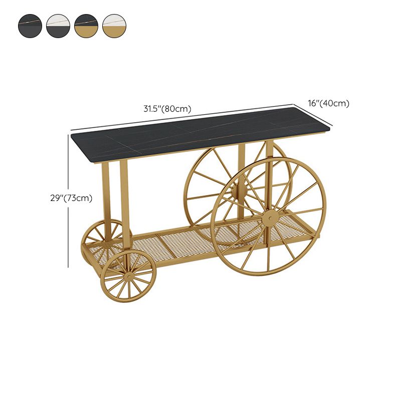 Glam Rectangle Accent Table Antique Finish Console Sofa Table