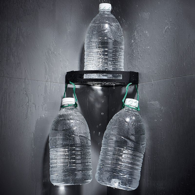 Silver/Black Bathroom Accessory Set Modern 1/2/3 - Piece Bath Shelf