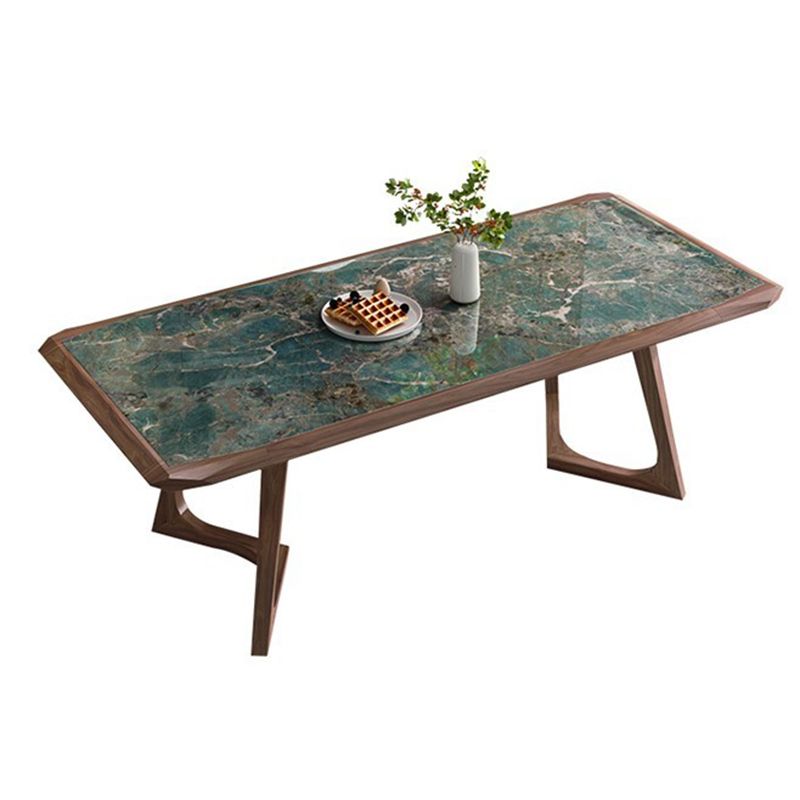 Stone Dining Set with Wooden Frame 1/4/5/7 Pcs Contemporary Dinette Set