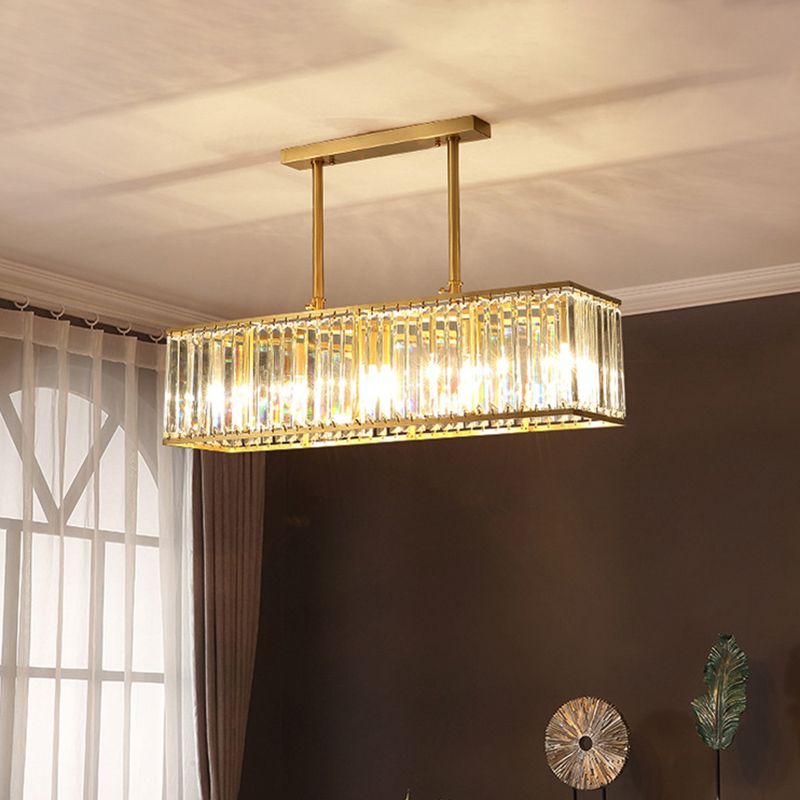 Modern Style Square Shape Island Pendants Crystal Pendant Lights for Living Room