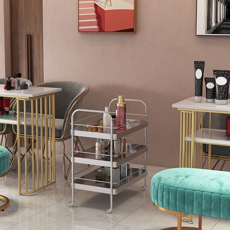 Modern Metal Rolling Prep Table Rectangular Prep Table for Home Use