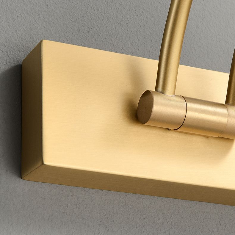 Modern Luxury Style Cylindrical Flush Mount Wall Sconce Copper Wall Mounted Vanity Lights in Gold Finish