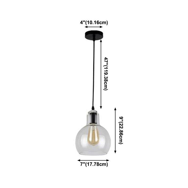 Glass Black Pendant Light in Modern Creative Style Aluminium Globe Hanging Lamp for Interior Spaces
