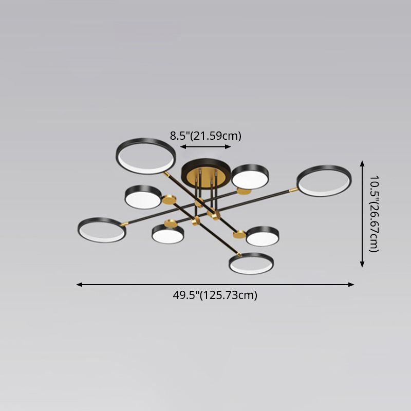 Ring kroonluchter hanglamp modernistische metalen hangende lampen met hangende koord voor woonkamer