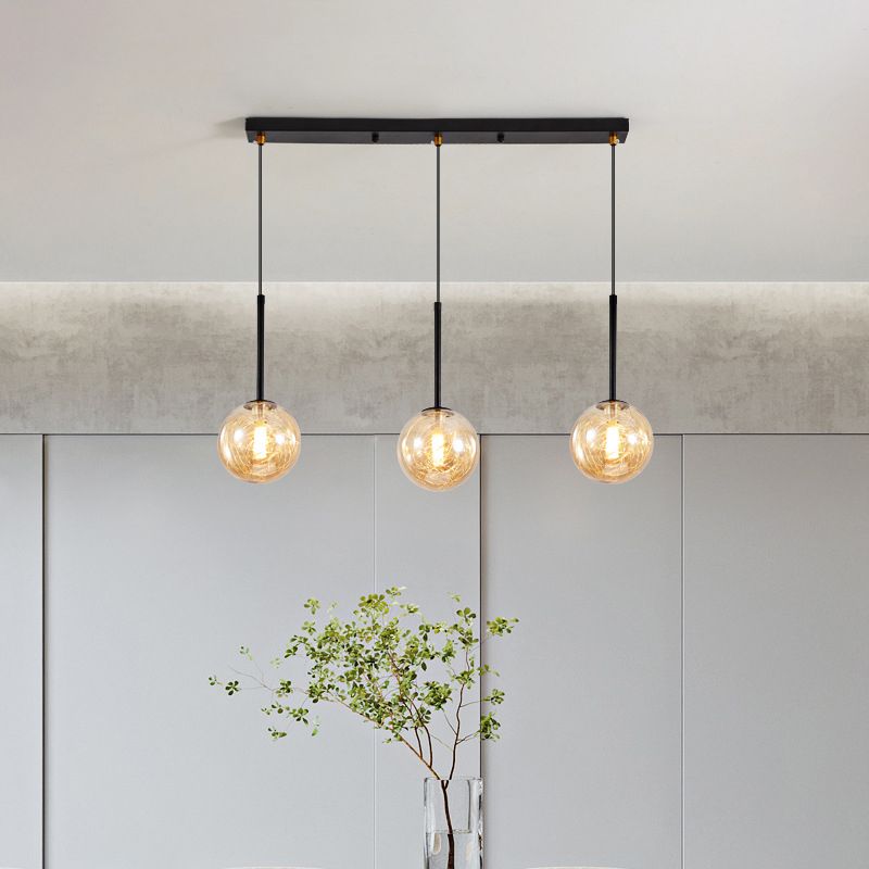 3-Light Ceiling Pendant Lighting with Glass Globe Shape Cluster Lighting