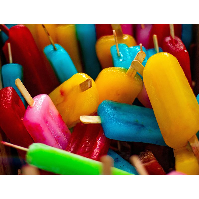 Delicious Ice Cream Mural Mildew Resistant Contemporary Wall Covering for Commercial Use