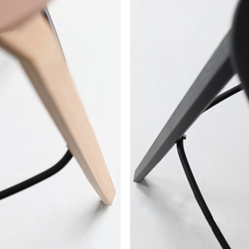 Scandinavian Armless Bar Height Stool Plastic and Solid Wood Bar Stool for Living Room