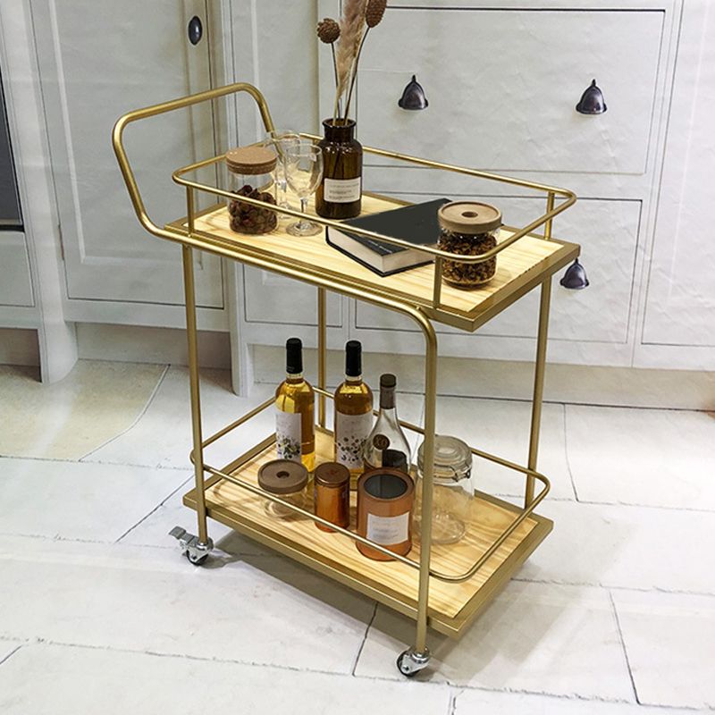 Contemporary 33.86"H Metal Prep Table Rolling Prep Table for Dining Room