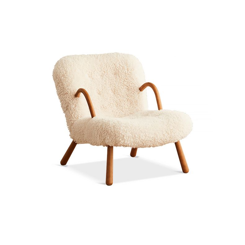 Contemporary Accent Armchair in Solid Wood Frame with Tight Back