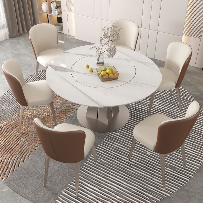 Modern Round Sintered Stone Dining Room Set Space-Saving Design Dining Table Furniture