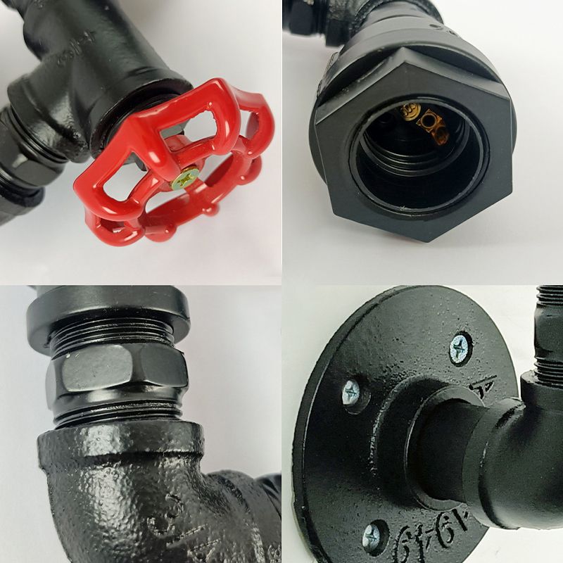 Industrial Wall Sconce Pipe Shape Wall Light with Metal Shade for Living Room