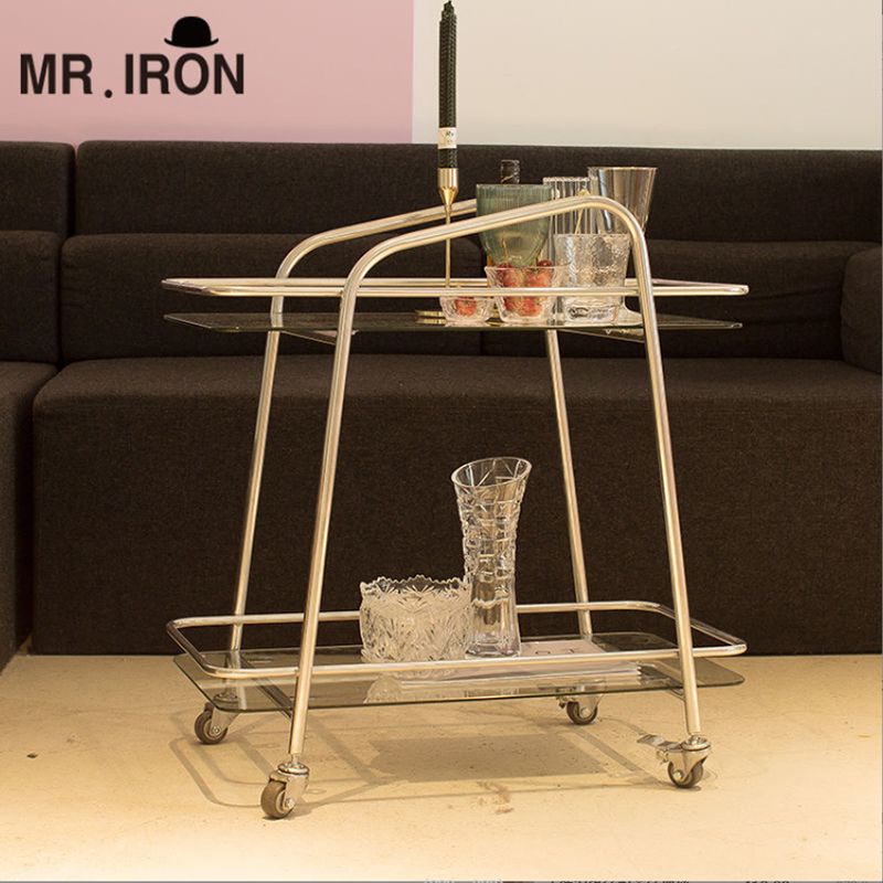 Modernistic Glass with Shelf Rectangular Double Tier Living Room Side Table