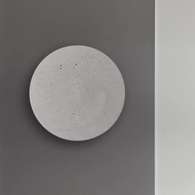 Lámpara de luz redonda de pared moderna lámpara de pared gris de 1 luz con sombra de cemento
