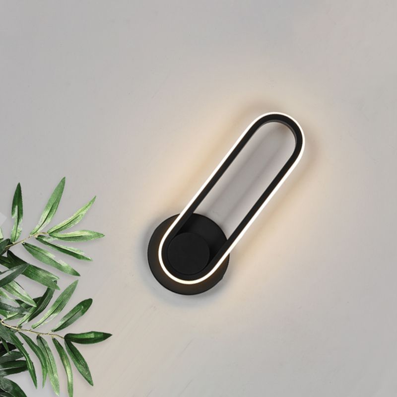 Modern Simple Iron Wall Light Ellipse Shape LED Rotatable Wall Lamp for Living Room