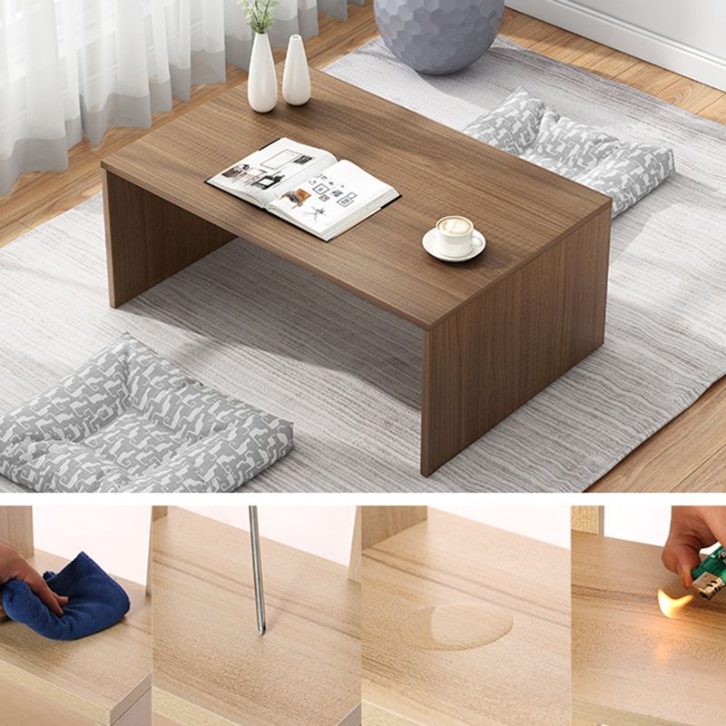 Modern 12.5"Tall Sled Rectangular Wooden Table Top Coffee Table