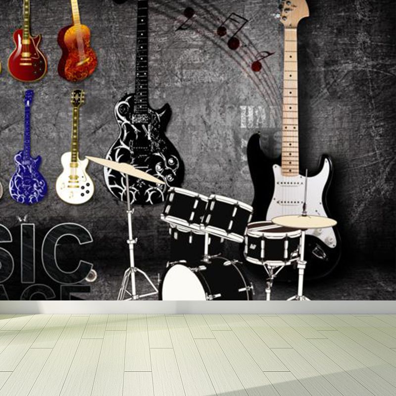 Fancy Graffiti Pattern Mural Wallpaper Contemporary Non-Woven Material Wall Covering