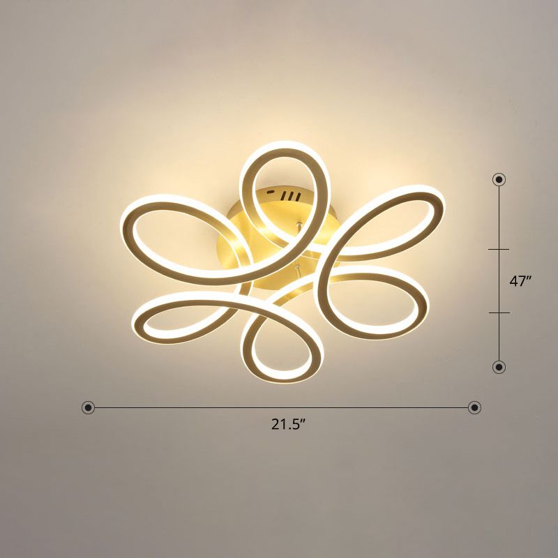 Eenvoud Floral Semi Mount Lighting metalen slaapkamer LED plafond spoeling Licht armatuur