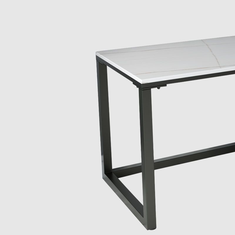Modern Rectangular Writing Desk Sintered Stone H-Shape Office Desk for Home