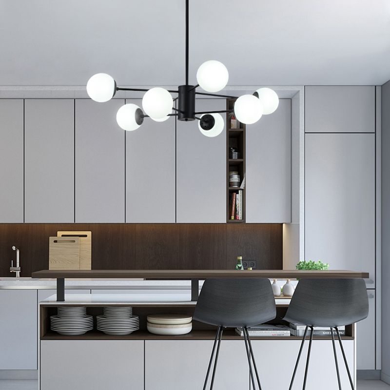 Candelera de globo contemporánea Luz de colgante de vidrio liviano Luz de colgante de vidrio para sala de estar