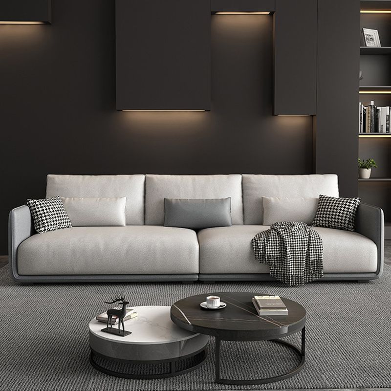 Wohnzimmer zeitgenössische hellgraue Standardtuxedo-Armsofa-Chaise