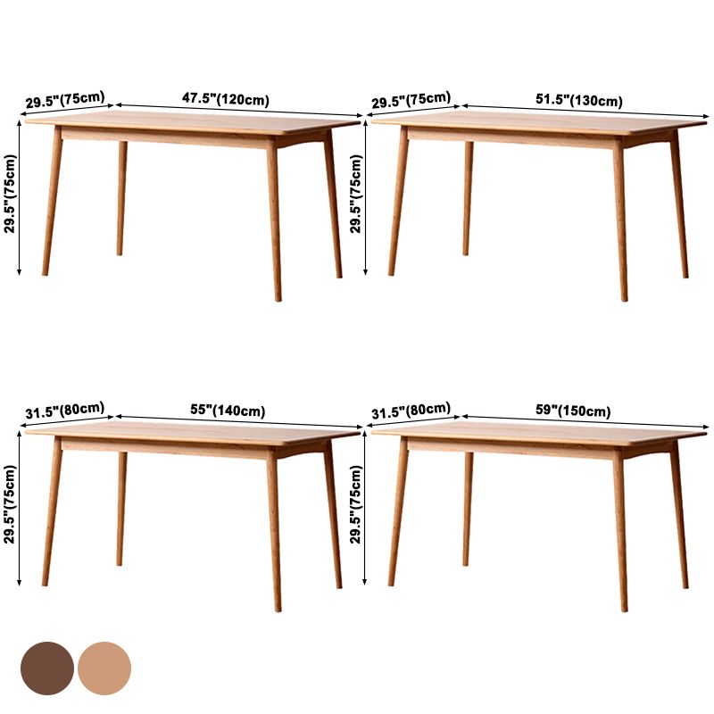 Contemporary Table Solid Wood Dining Table Rectangle for Dining Room Home