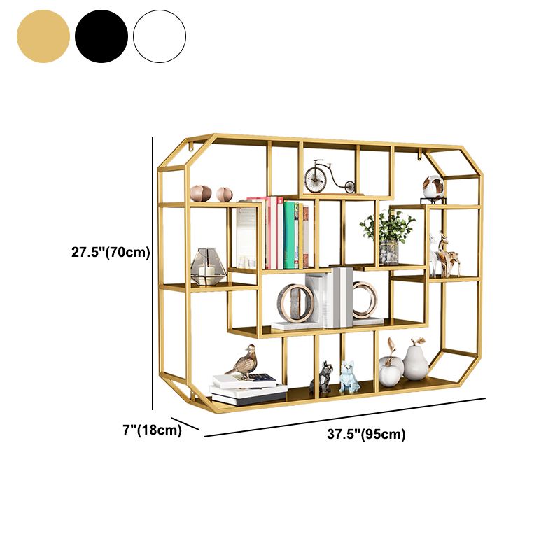 Industrial Iron Bookshelf Wall Mounted Bookshelf for Office and Family Living Room