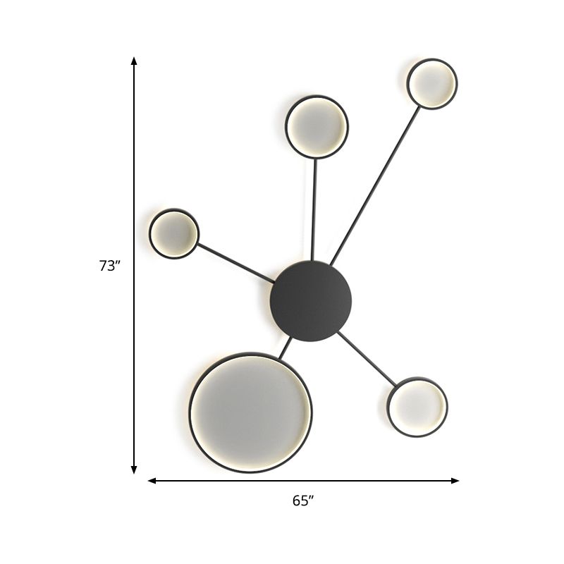 Plafón de techo acrílico tipo radio Simplicity LED Negro/Blanco Montaje empotrado en luz blanca/cálida