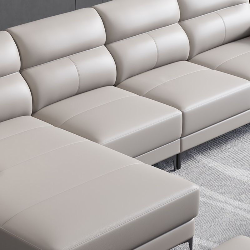 Contemporary Light Grey Sofa with Pillow Top Arm for Apartment 35.43"