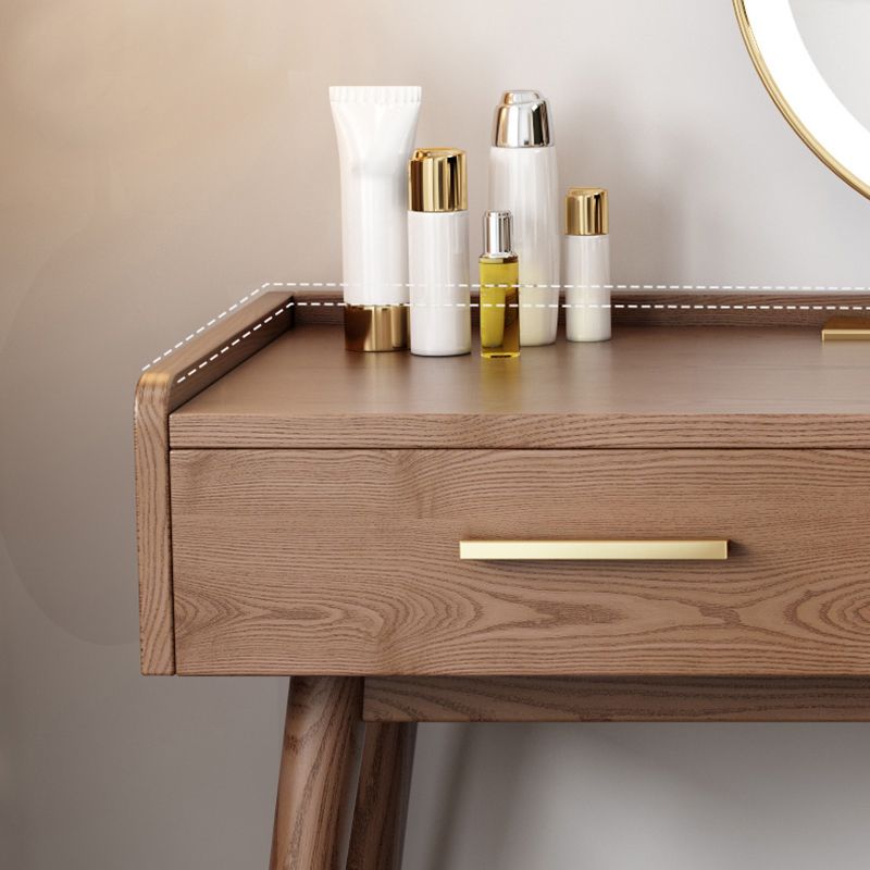 Traditional Wooden Makeup Vanity Set With Drawer for Bedroom