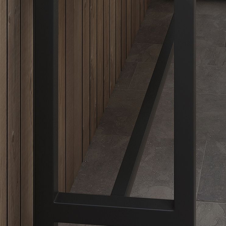 Brown Rectangle Bar Table with Metal Base 1/5 Pieces Industrial Manufactured Wood Pub Set