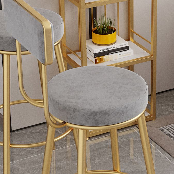 Low Back Bar Stools Glam Armless Dining Stools with Metal Base