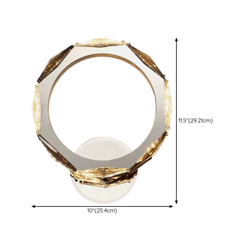 Modern Style Wall Mount Lamp LED with Crystal Shade for Bedroom