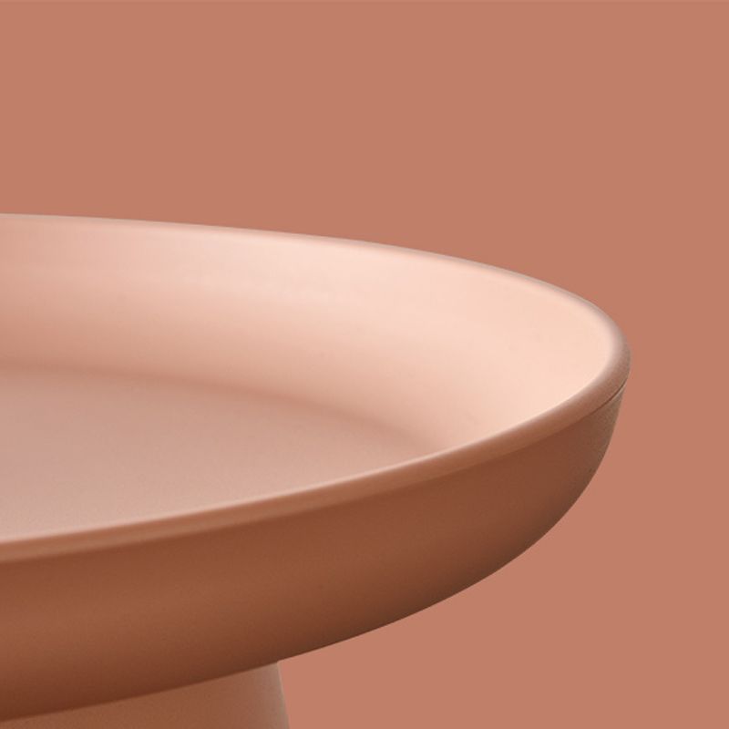 Round Pedestal 1 Coffee Table in Macaroon, Modern Plastic Table