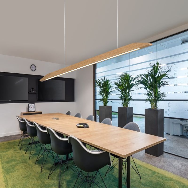 Wood Hanging Pendant Lights Minimalism Linear Hanging Lamps for Office