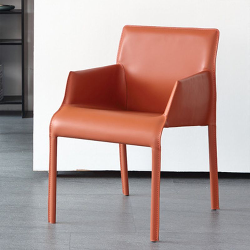 Contemporary Arm Chair Solid Back Dining Room Chair for Kitchen