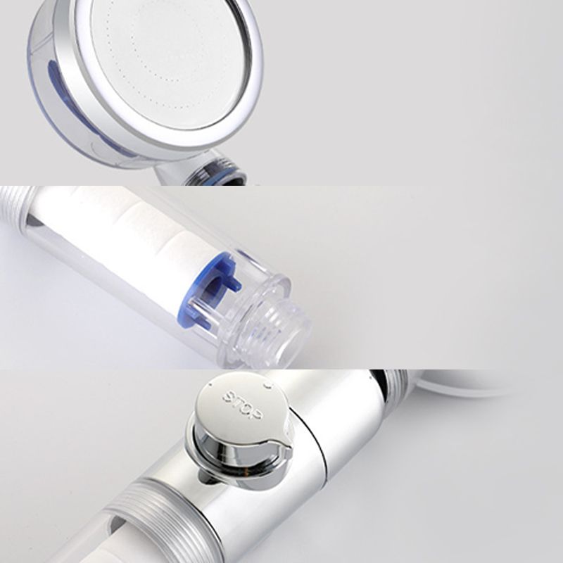 Silver Handheld Shower Head with Katalyst Adjustable Shower Heads