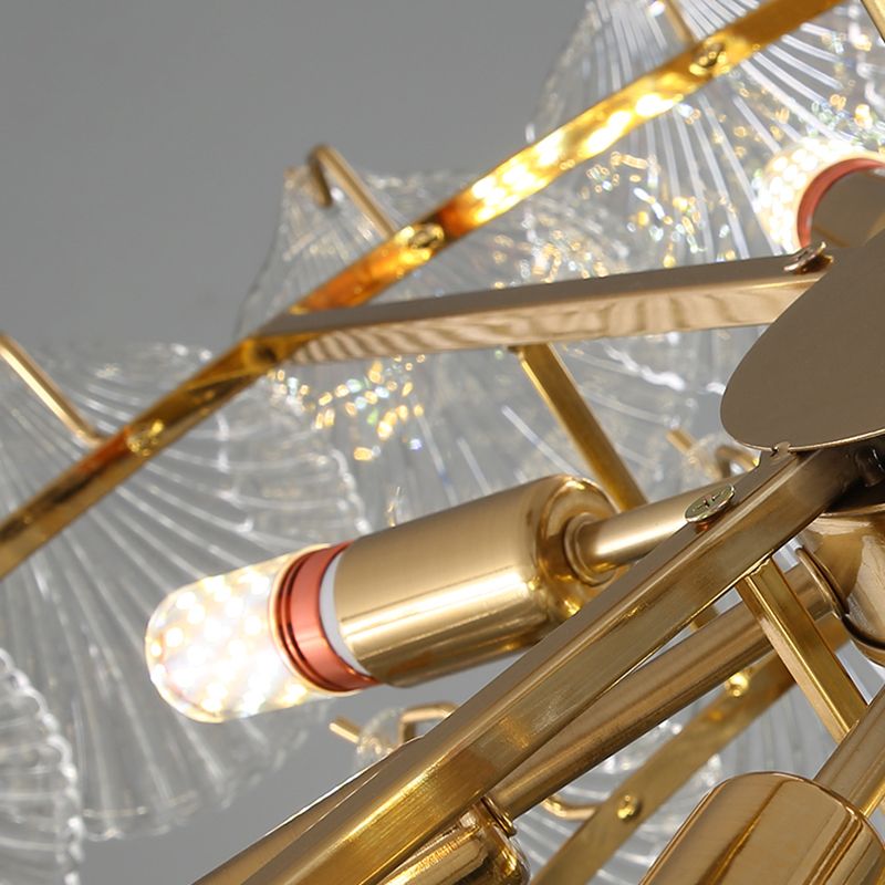 Luces colgantes de forma única luces de lámpara de vidrio de estilo moderno en oro