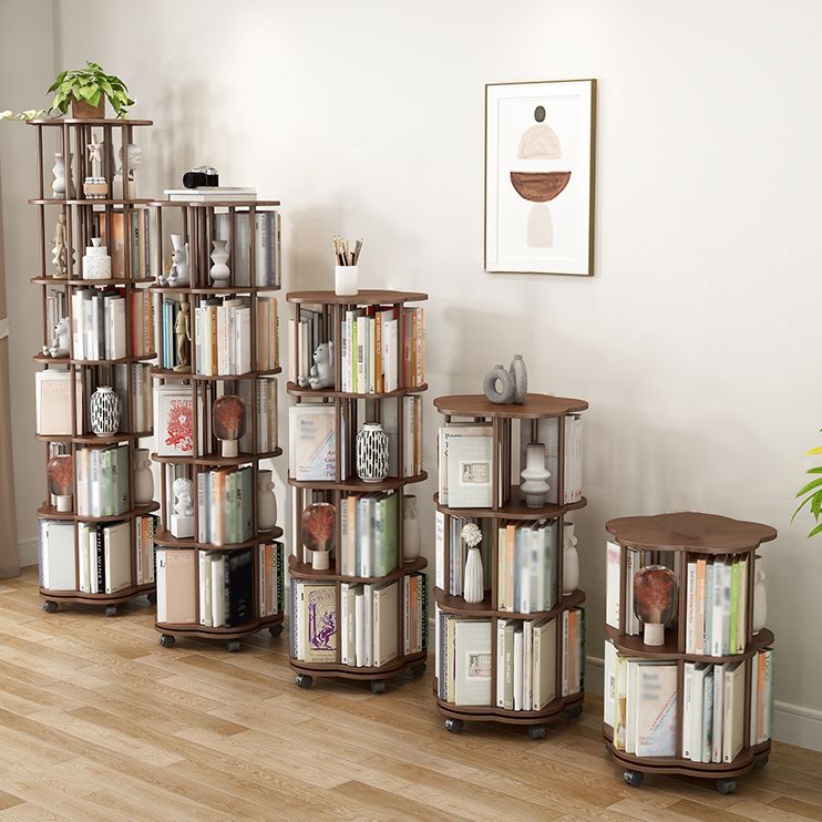 Solid Wood Bookshelf Contemporary Style Open Back Bookcase for Home Office Study Room