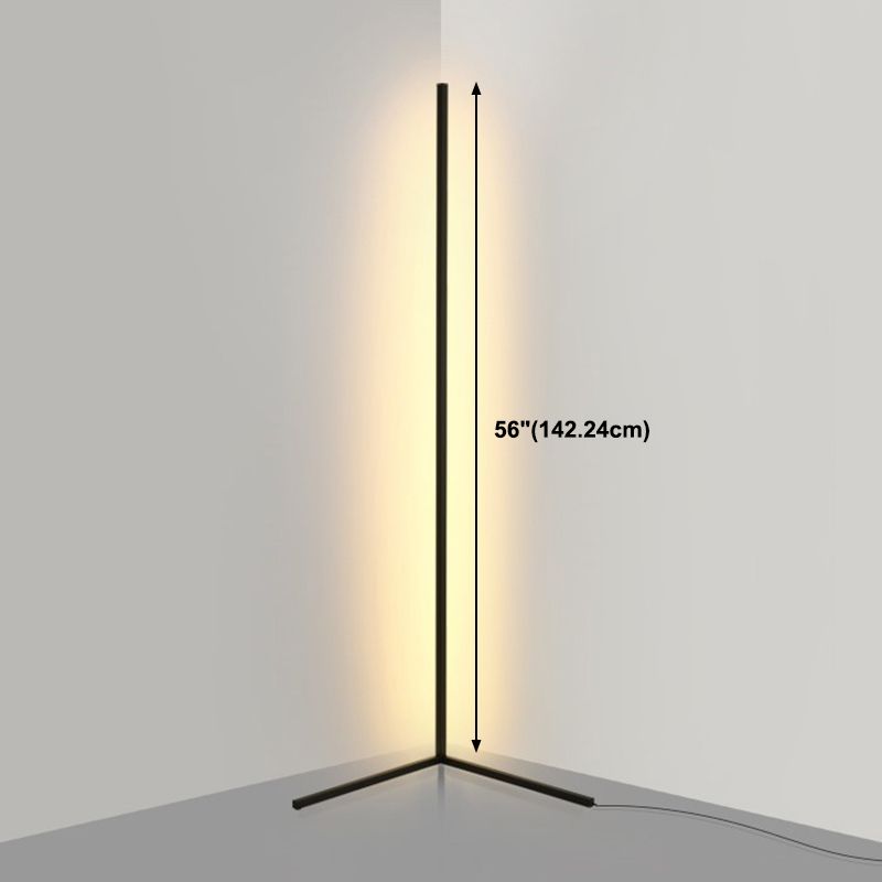 Forma geométrica Luz de piso de metal Estilo moderno 1 Luz de luz de luz en negro