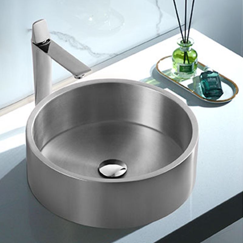 Metal Bathroom Sink Round Bathroom Sink with Overflow And Drain Assembly