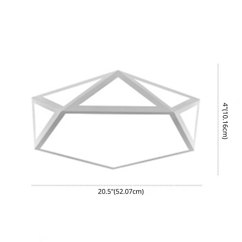 Nordic Style Flush Mount Ceiling Lamp Diamond Shape LED Flush Mount Lighting for Bedroom