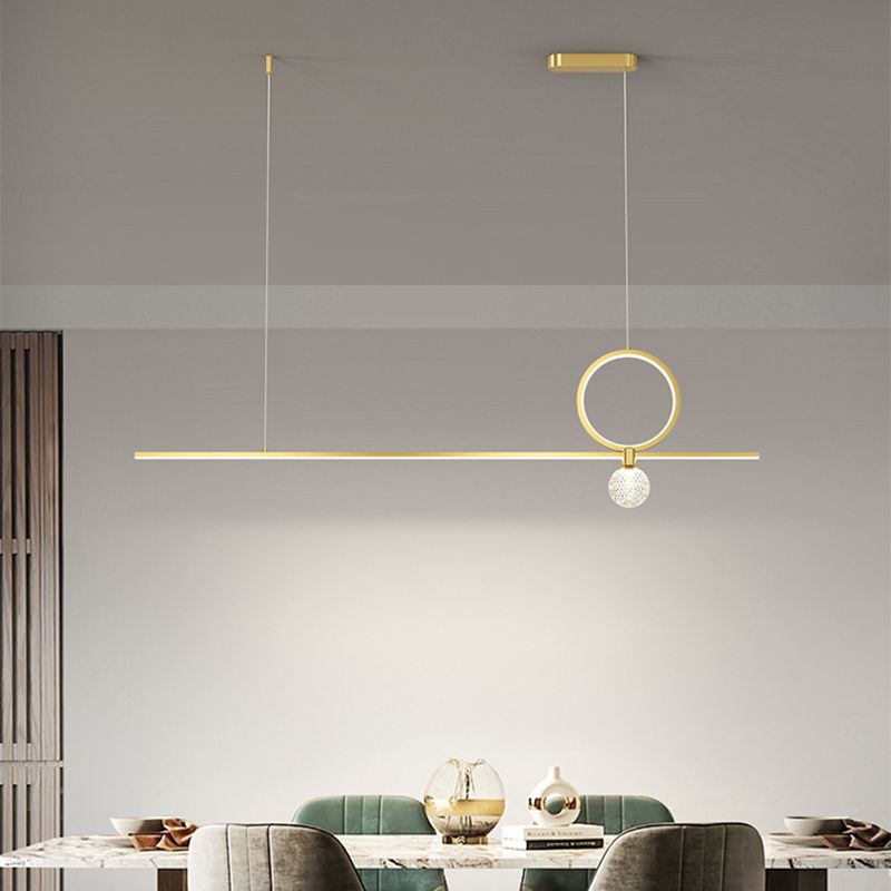 Minimalist Hanging Island Light Metal LED Hanging Lighting Fixture for Sitting Room