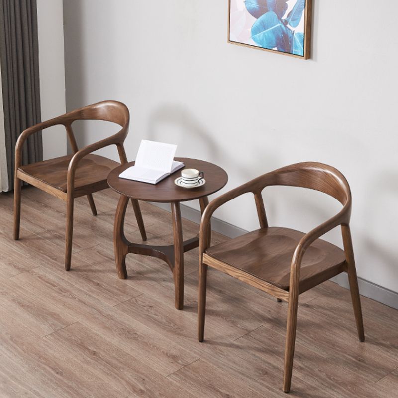 Traditional Style Dining Chairs Kitchen Arm Dining Chairs with Wooden Legs