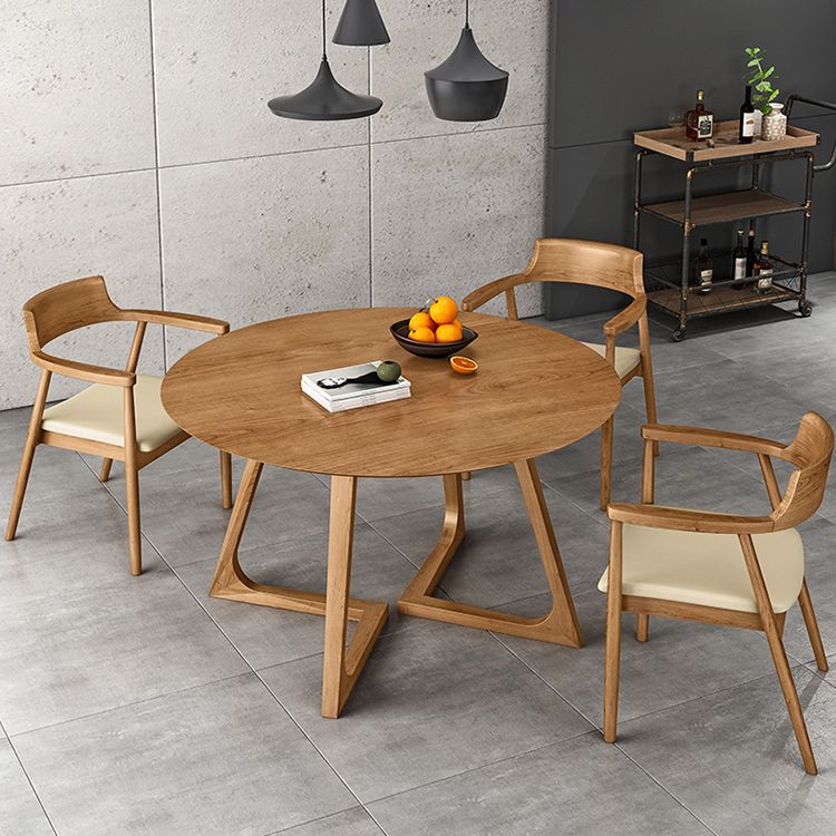 Round Pedestal Dining Site Table Contemporary Furniture with Pine Solid Wood